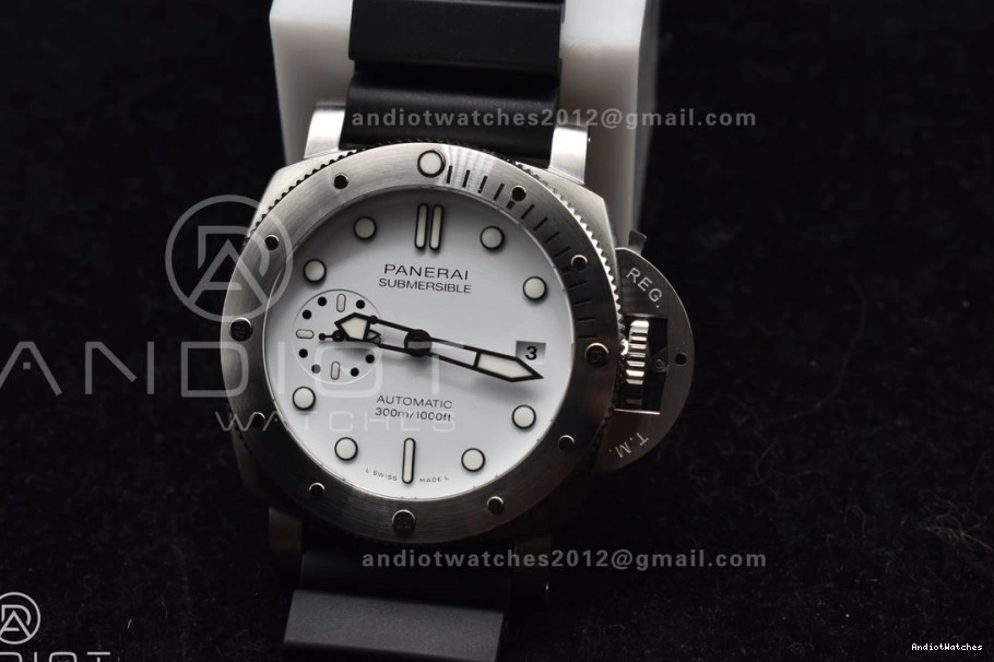 Submersible P White MoistureWicking Best Edition PAM2223 990 VSF Dial Strap 42mm Black on Rubber 0319